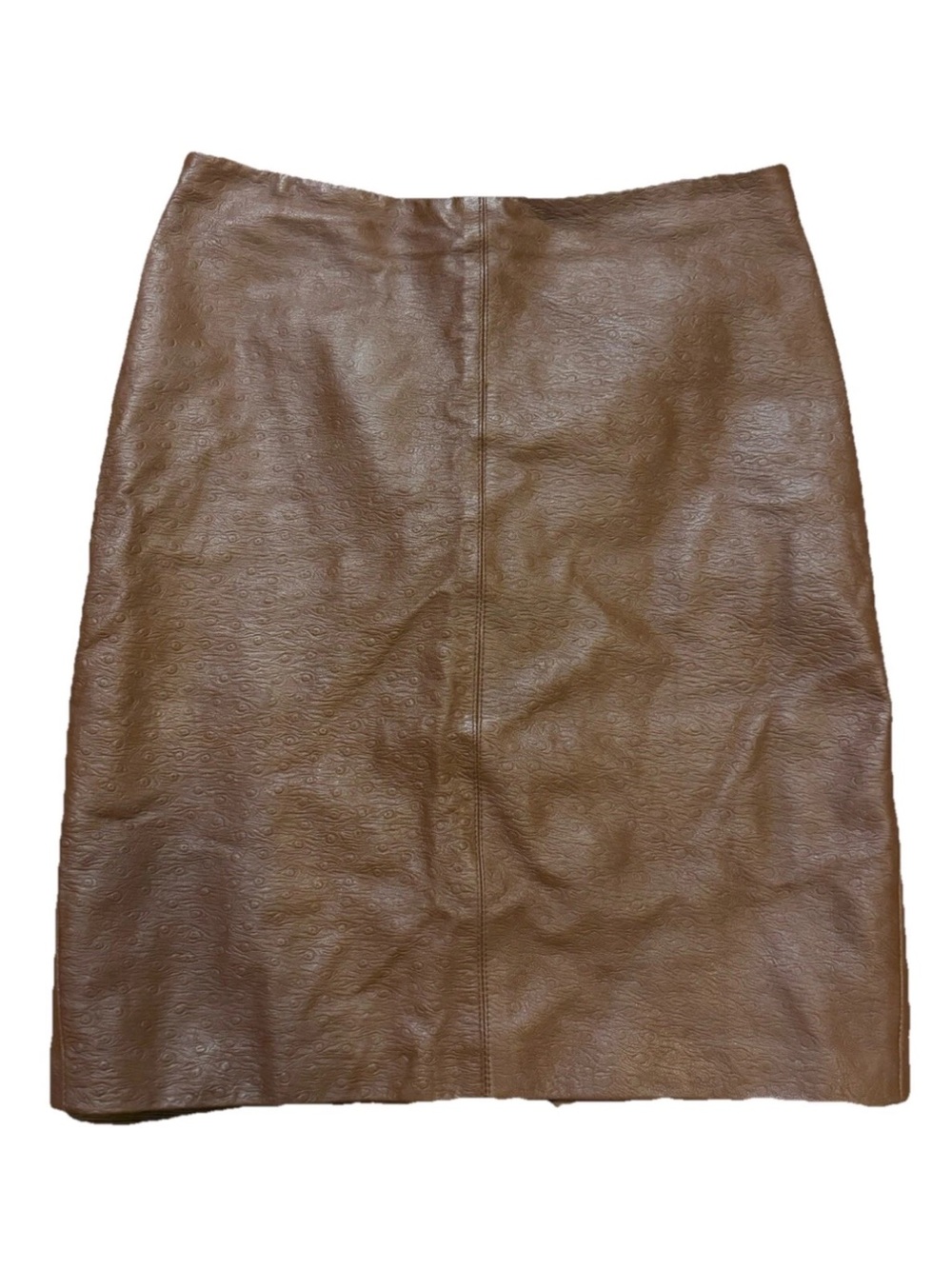 Shelli Segal Brown Leather Lambskin Skirt Size 4